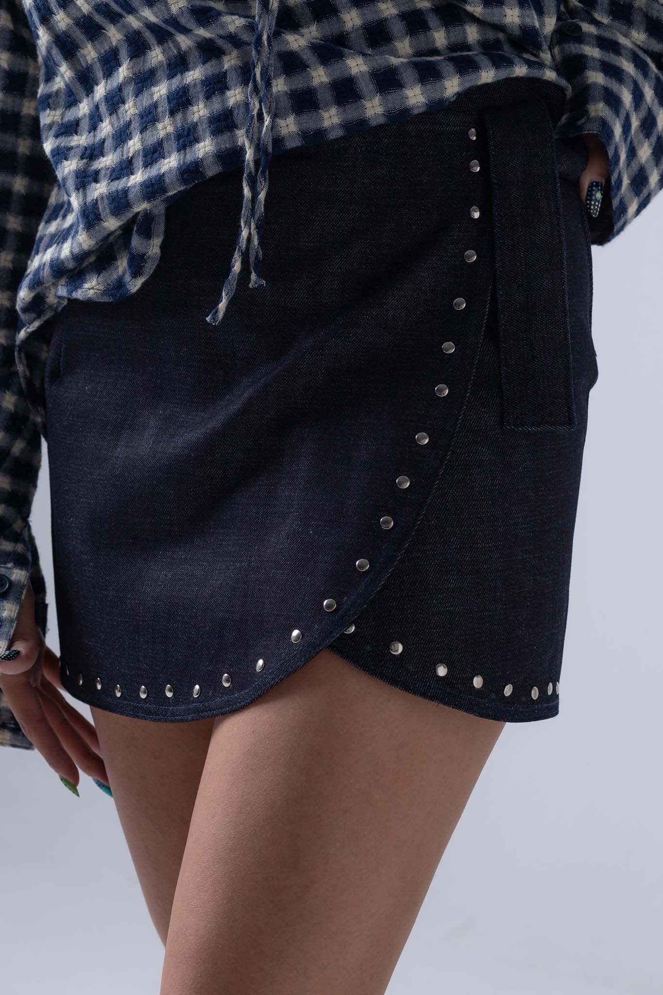 DENIM WRAP SKIRT