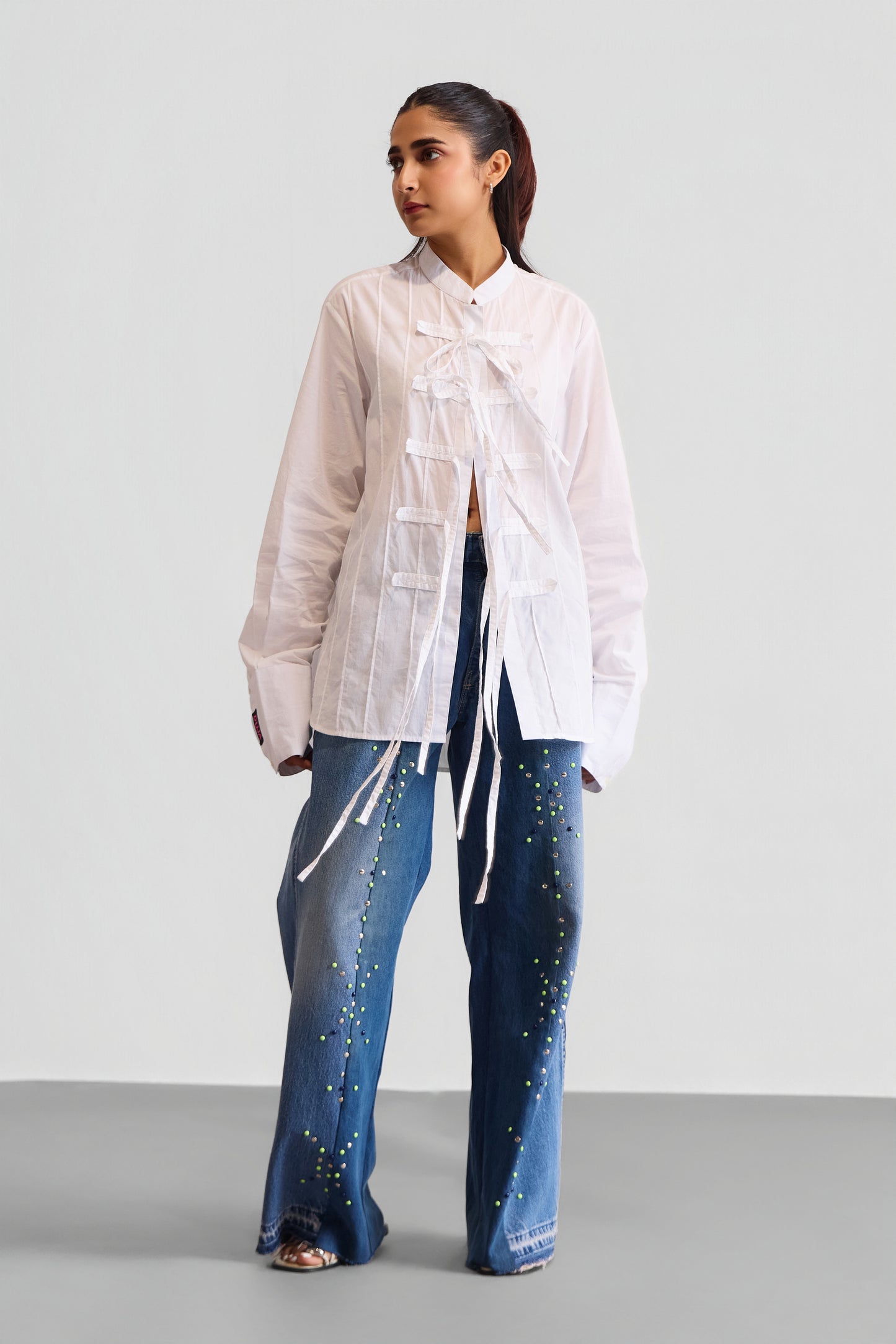 MAO TIED DUJA SHIRT - WHITE