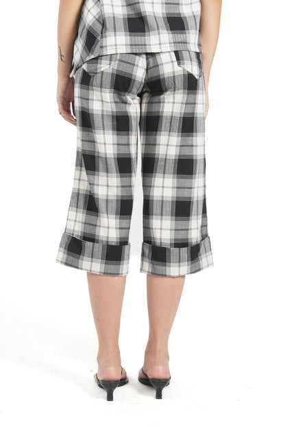 CHECK CROPPED PANTS