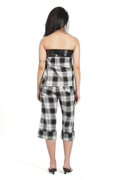 CHECK CROPPED PANTS