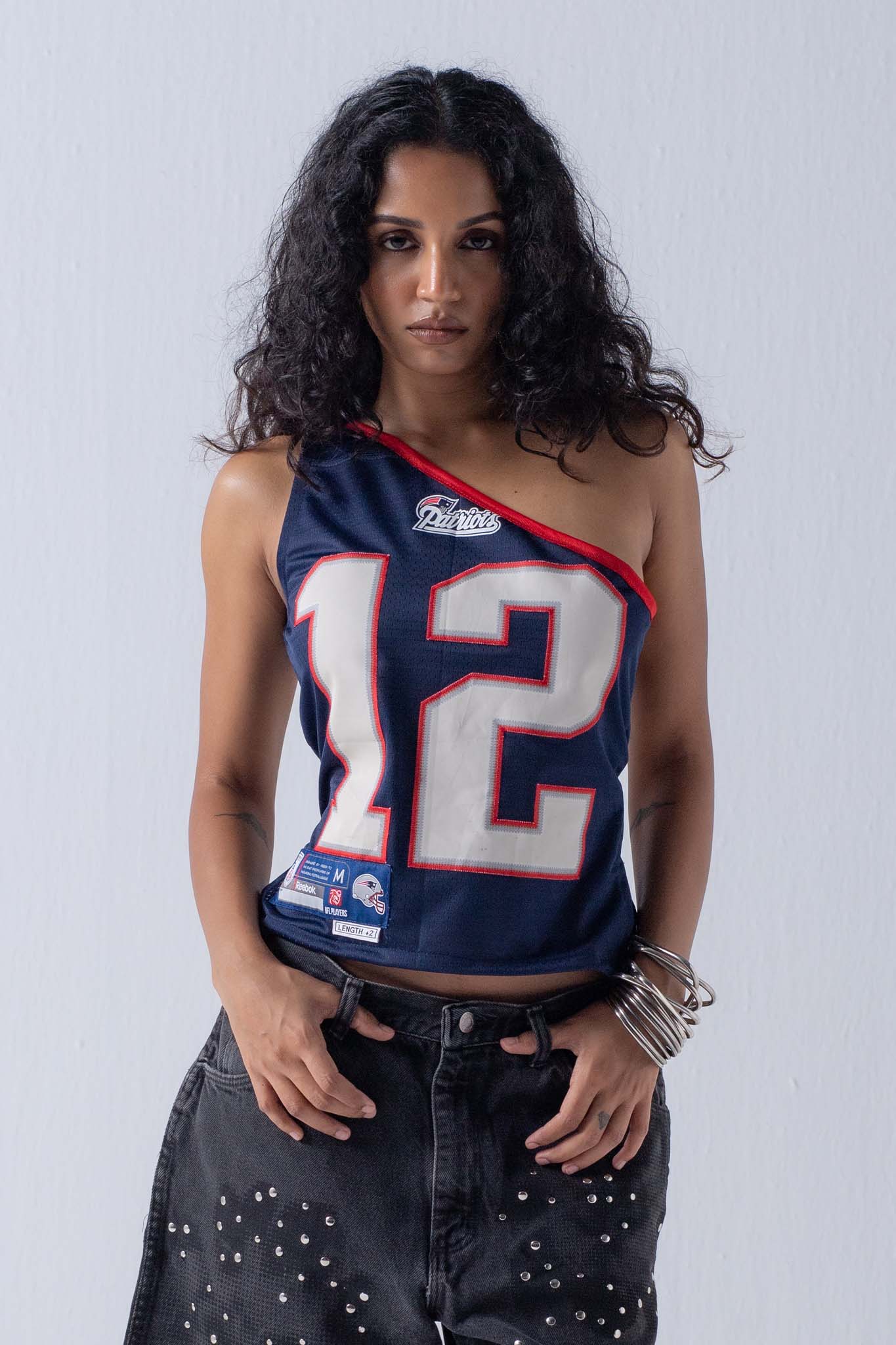 REWORKED JERSEY TOP - ONE SHOULDER