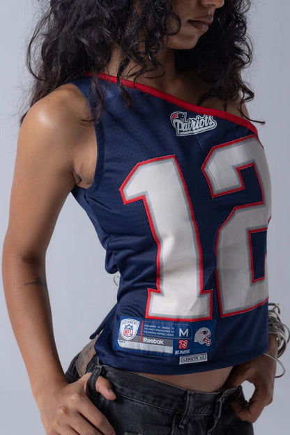 REWORKED JERSEY TOP - ONE SHOULDER