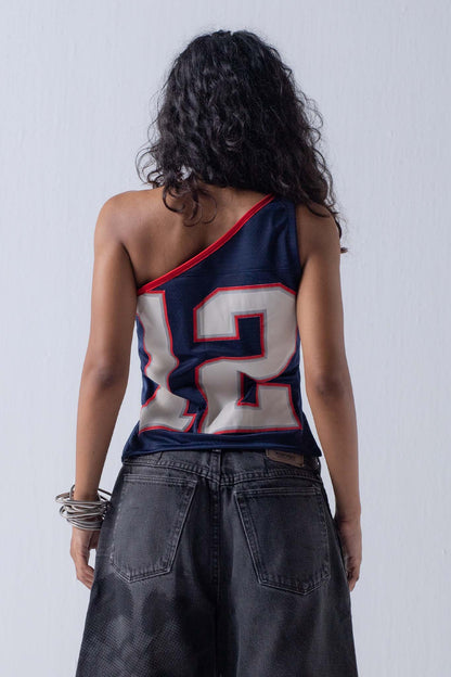 REWORKED JERSEY TOP - ONE SHOULDER