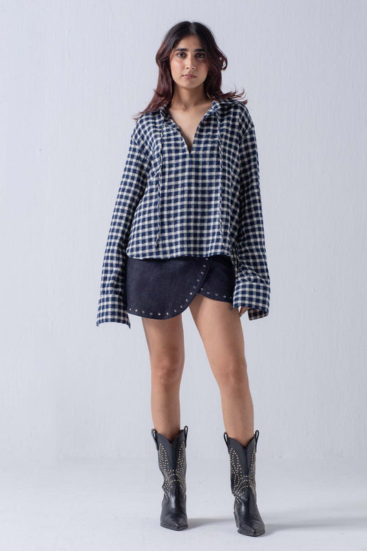 DENIM WRAP SKIRT