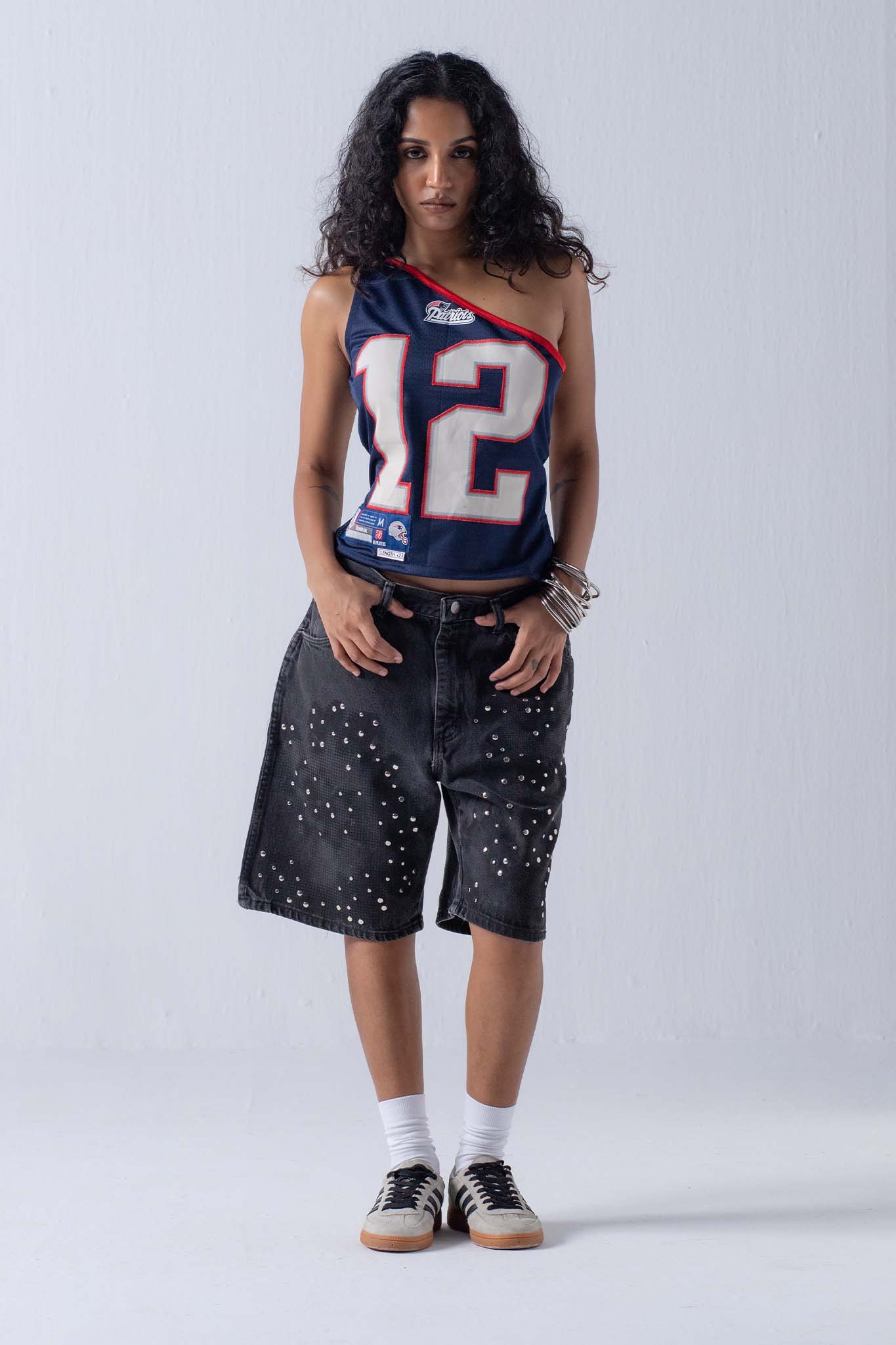 REWORKED JERSEY TOP - ONE SHOULDER
