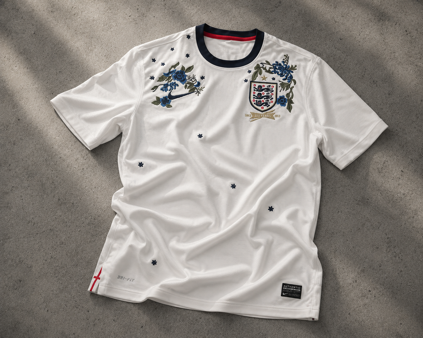 REWORKED VINTAGE ENGLAND 150TH ANNIVERSARY HOME JERSEY