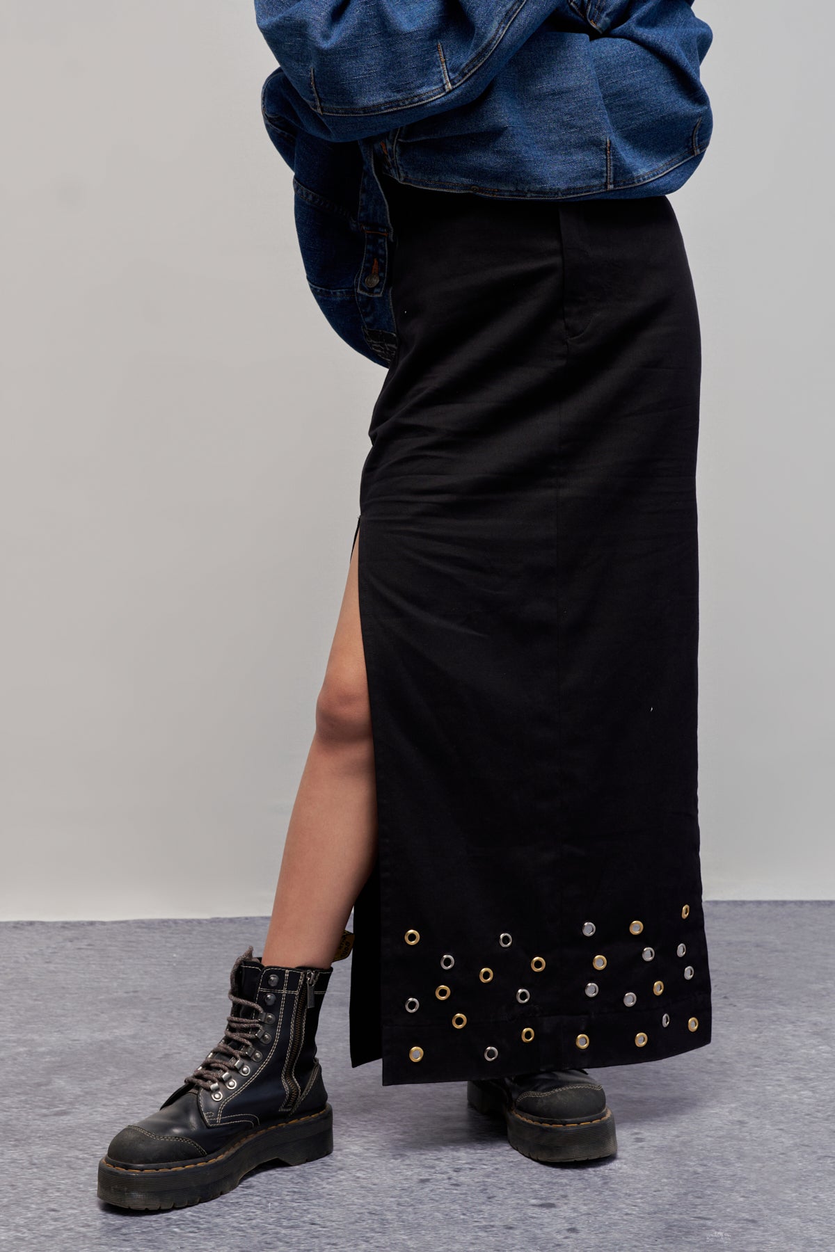 Double Slit Hardware Skirt