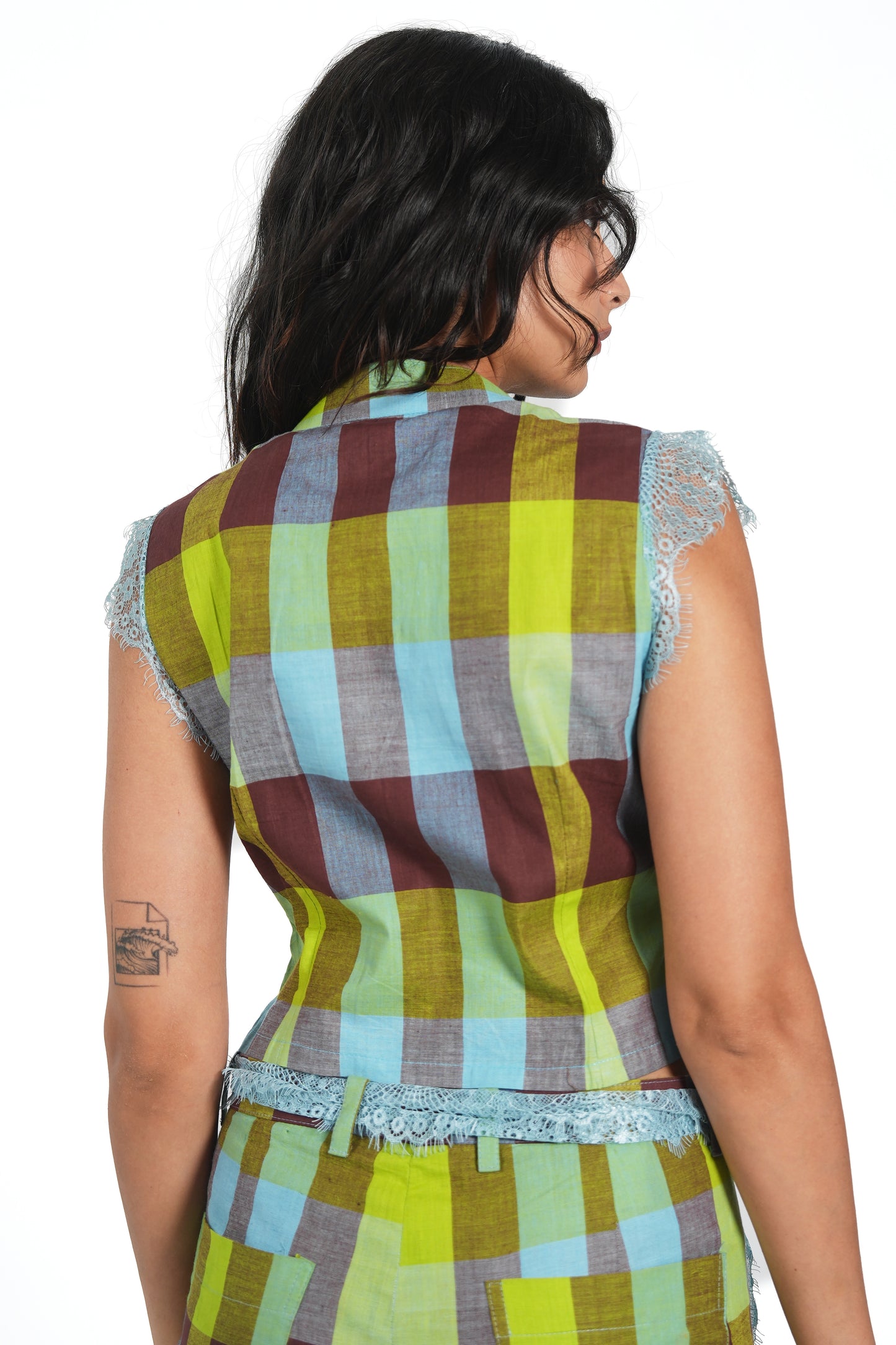 MAO BUTTONED TOP - KERALA CHECKS