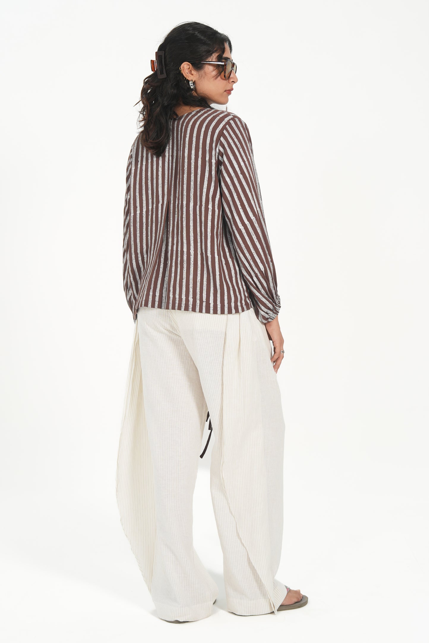 BLOCK PRINT TIE UP SHIRT
