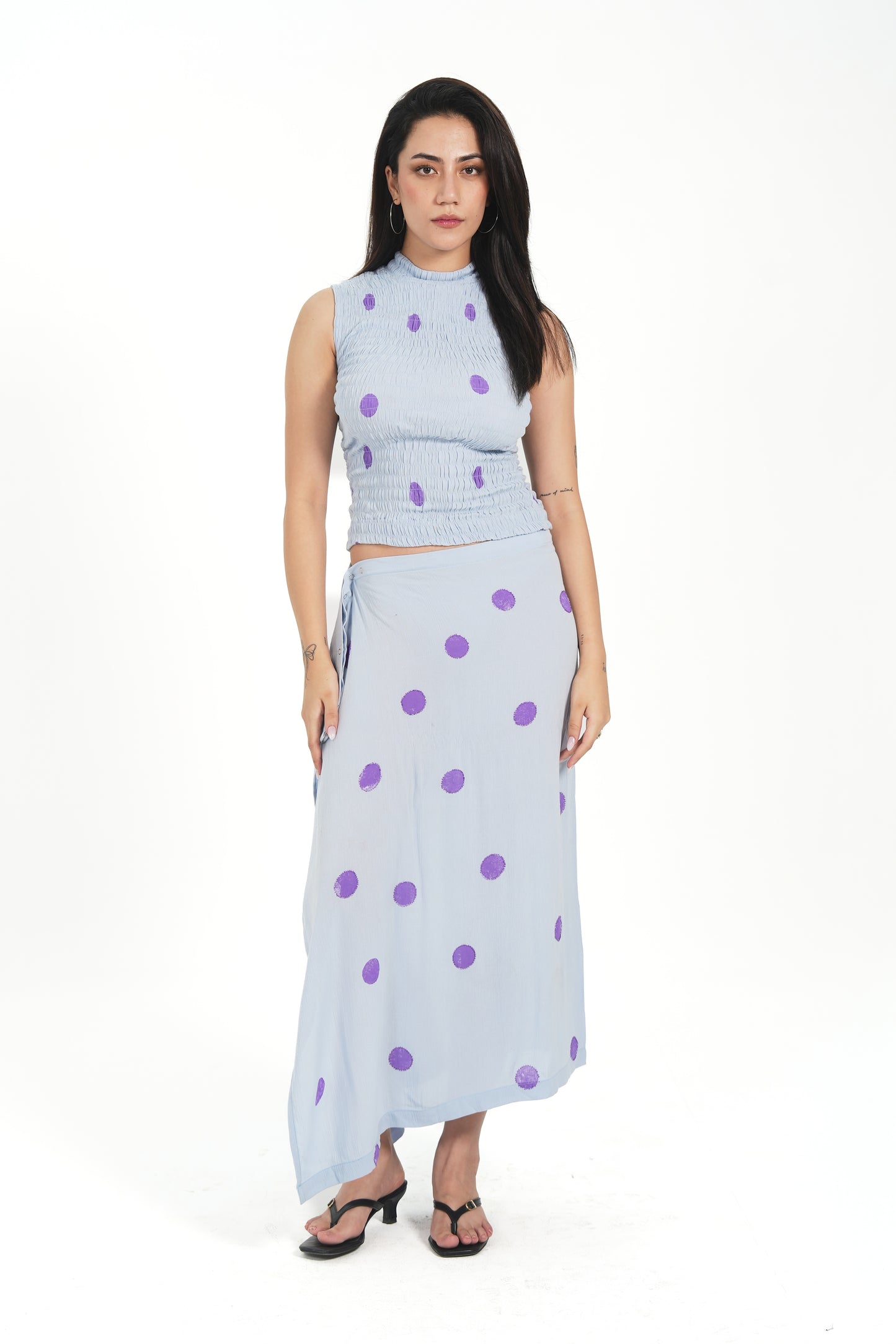 RUCHED POLKA TOP
