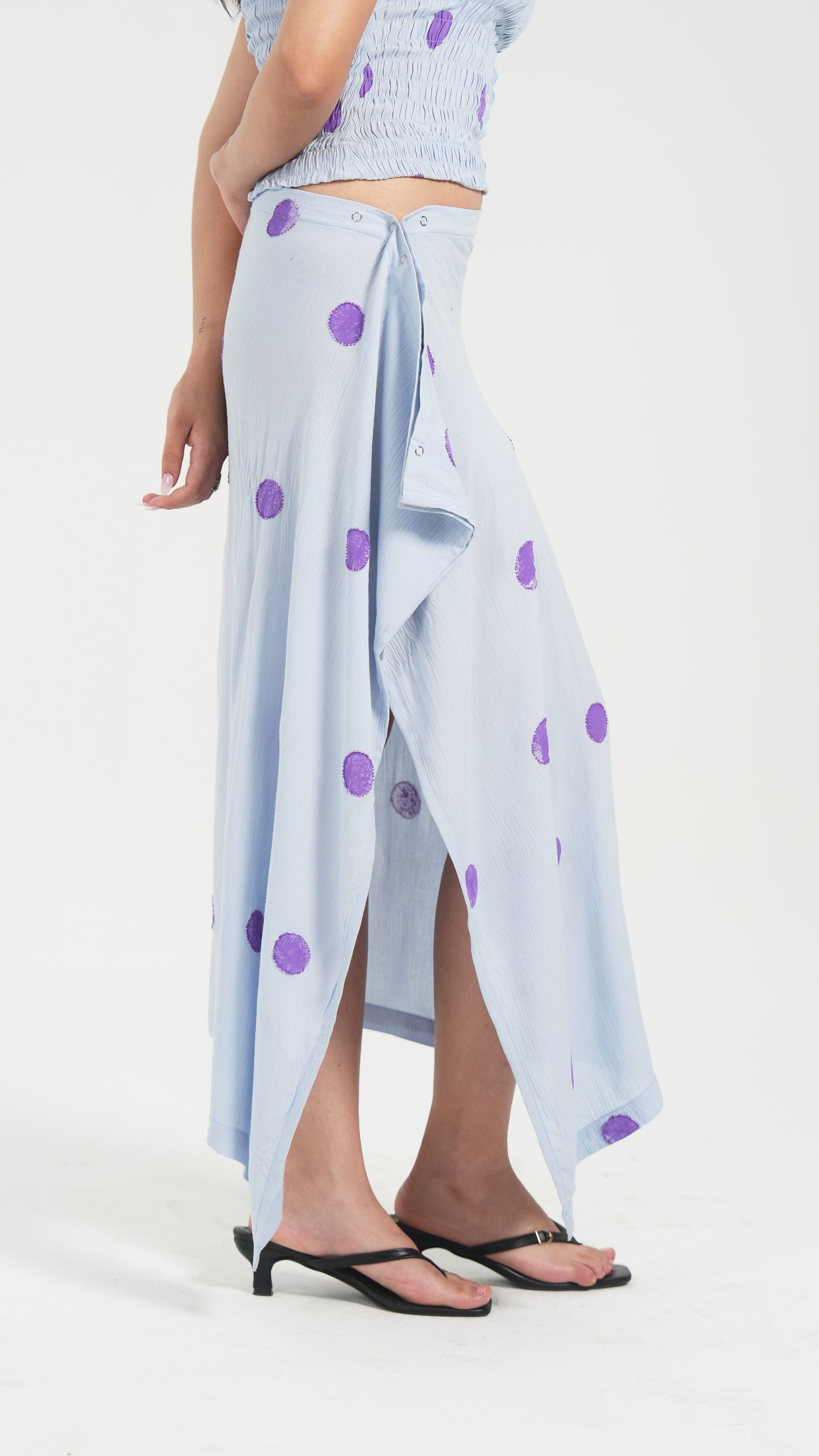 ASYMMETRICAL POLKA SKIRT