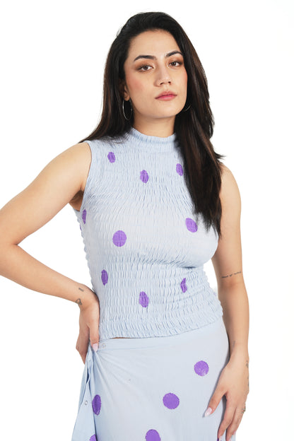 RUCHED POLKA TOP