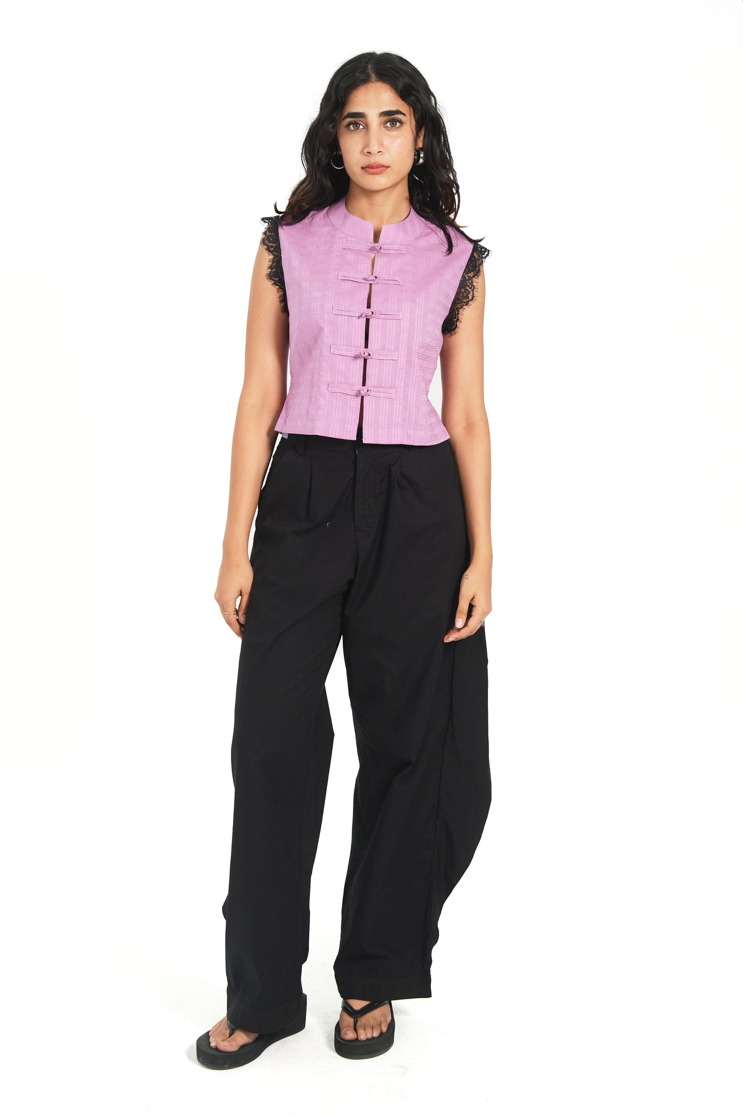 MAO BUTTONED TOP