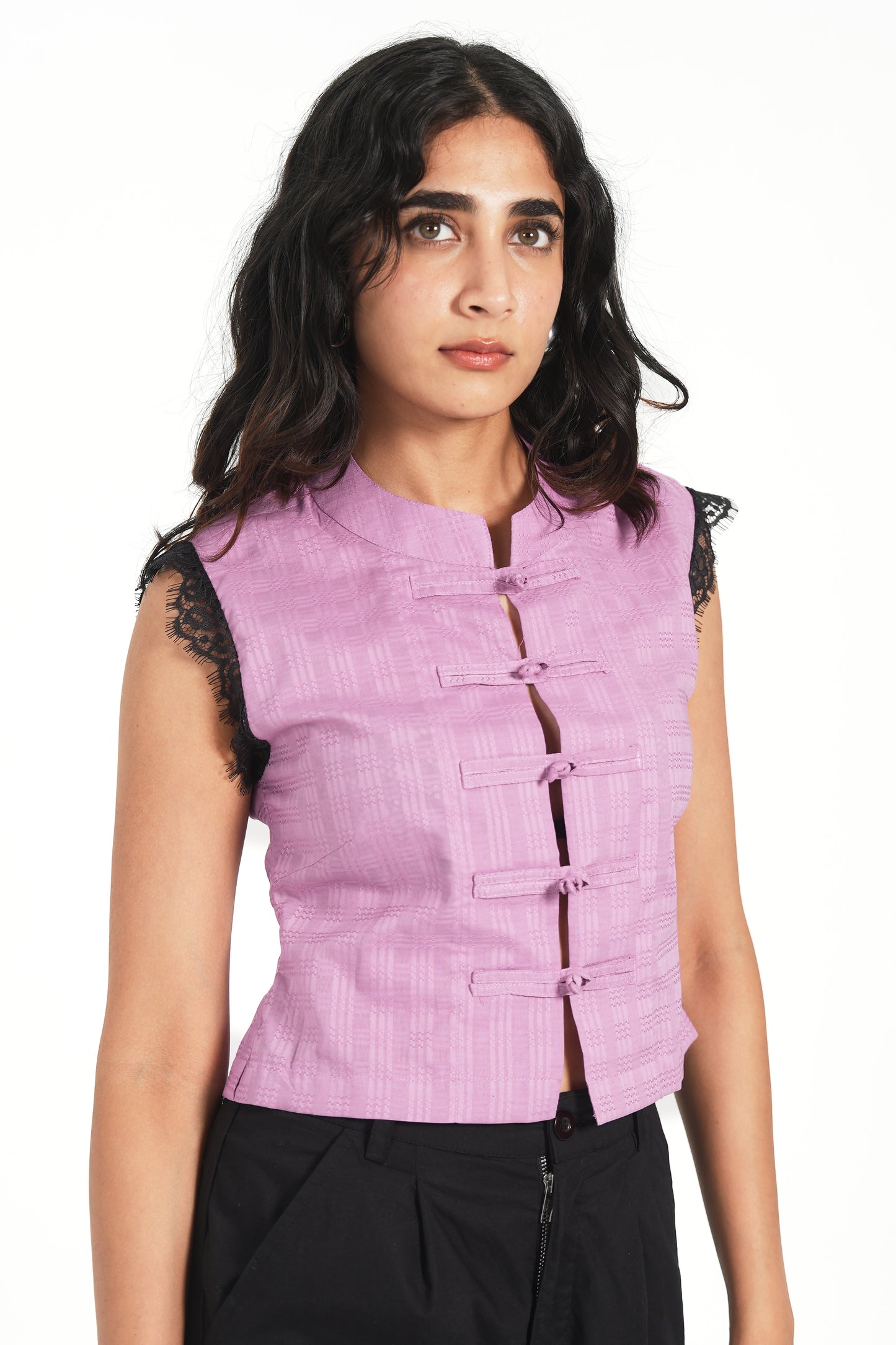 MAO BUTTONED TOP