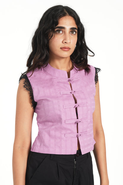 MAO BUTTONED TOP