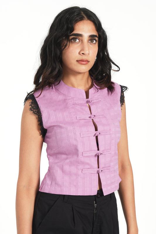 MAO BUTTONED TOP