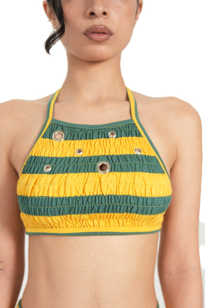 RUCHED STRIPEY HARDWARE TOP