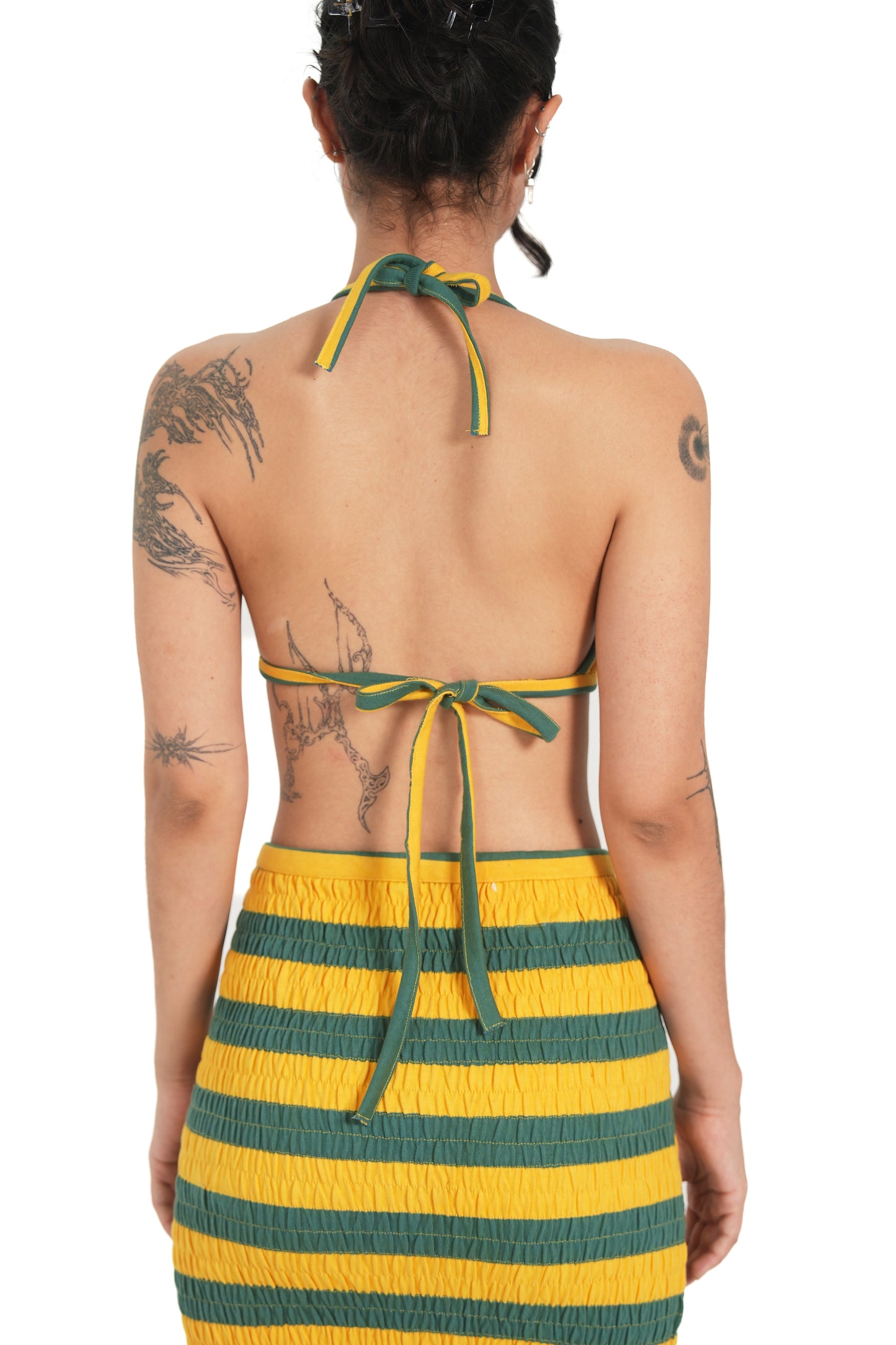 RUCHED STRIPEY SKIRT