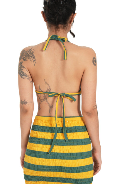 RUCHED STRIPEY SKIRT