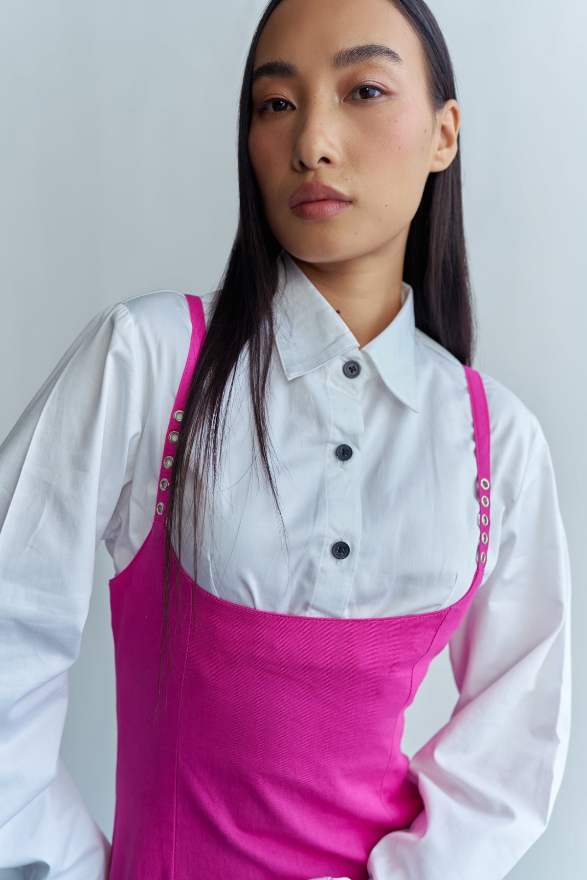 pink dungaree dress womens Reworked Vintage Y2K Dungaree Dress in White and Pink - 2000s Upcycled Denim Micro Skirt - Pinafore Style Hand Painted Jeans Dress - Size M