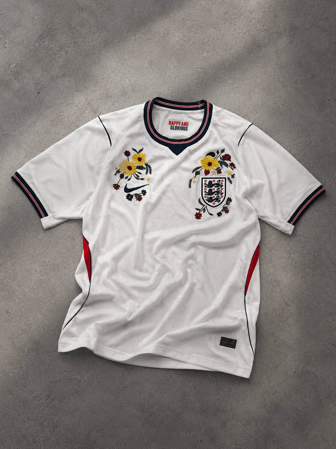 EMBROIDERED REWORKED VINTAGE ENGLAND JERSEY