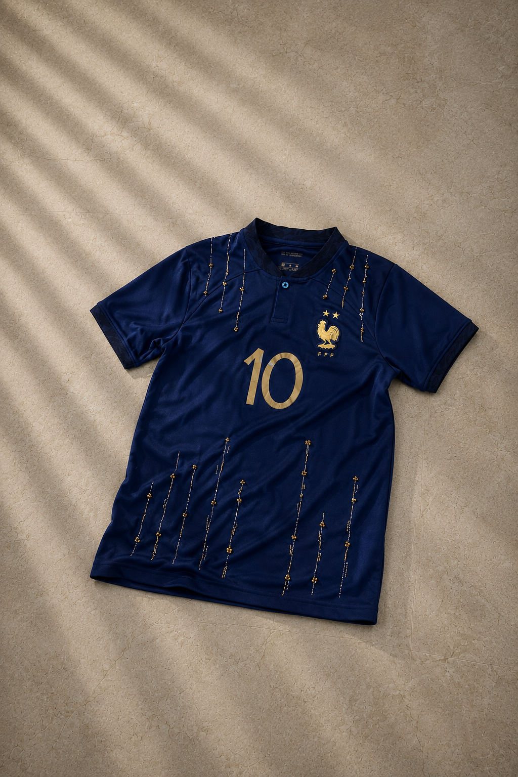 REWORKED HAND EMBROIDERED VINTAGE FRANCE JERSEY