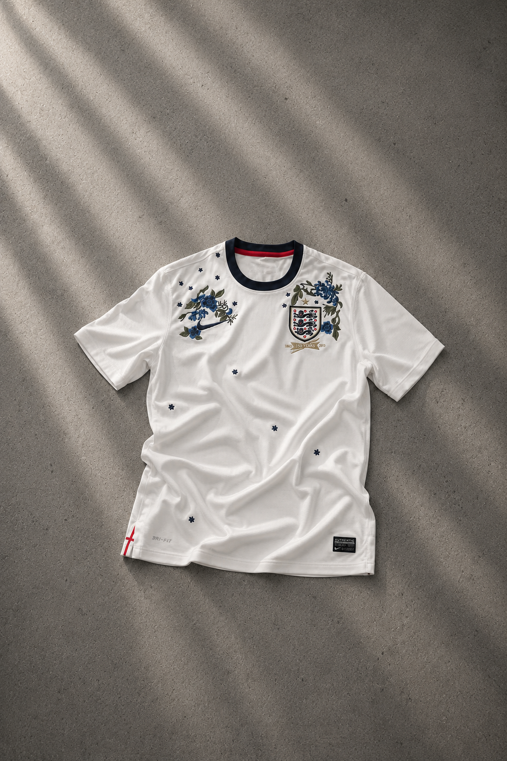 REWORKED VINTAGE ENGLAND 150TH ANNIVERSARY HOME JERSEY