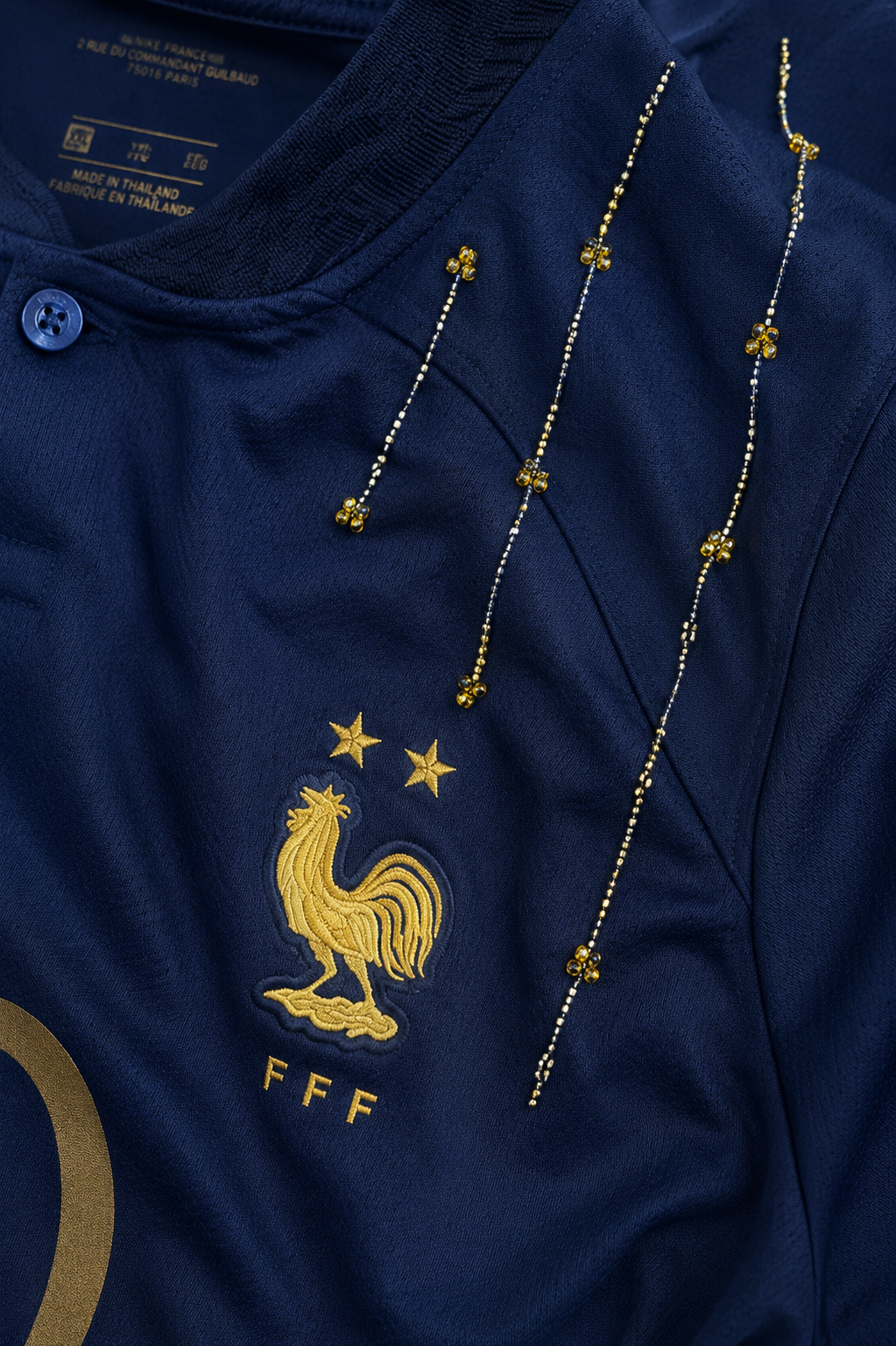 REWORKED HAND EMBROIDERED VINTAGE FRANCE JERSEY