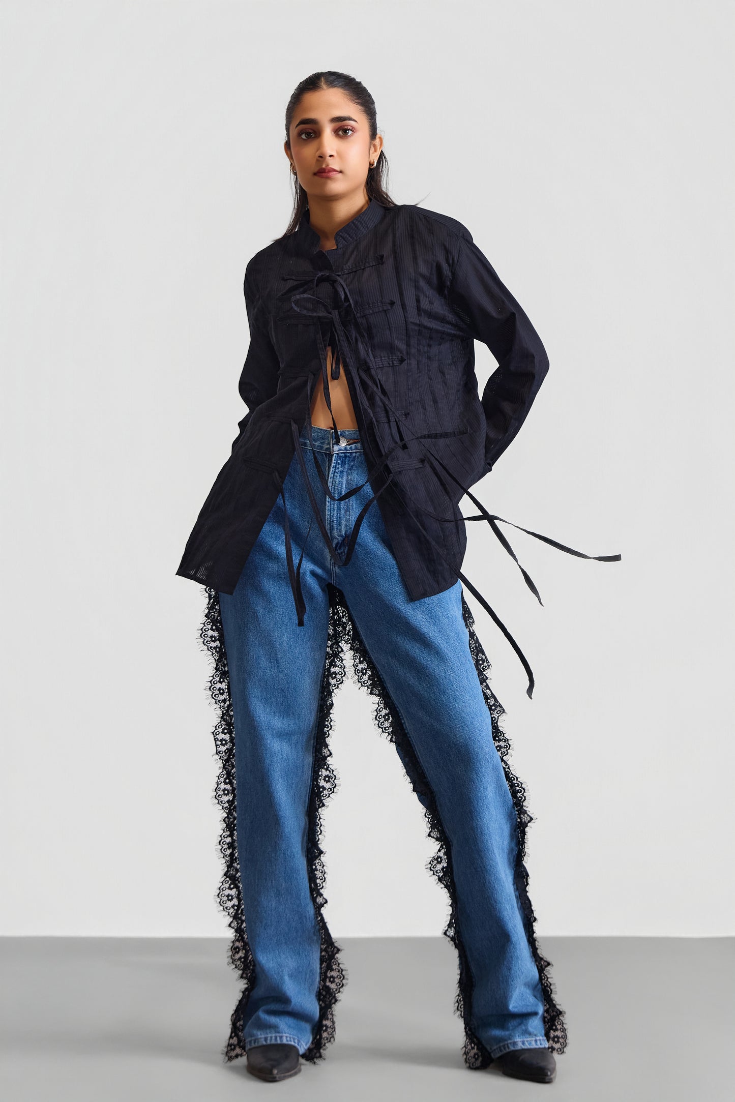 MAO TIED DUJA SHIRT - BLACK