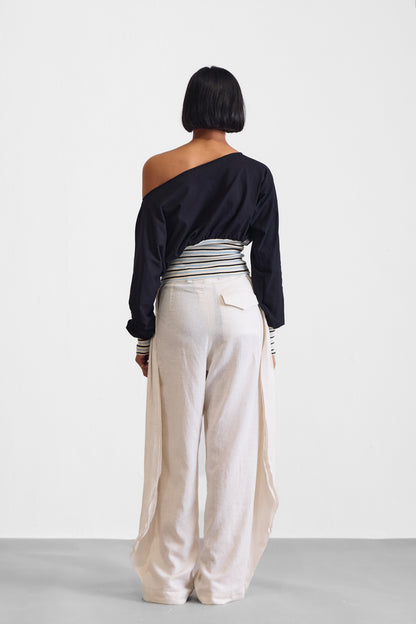 DROP SHOULDER CONTRAST  TOP