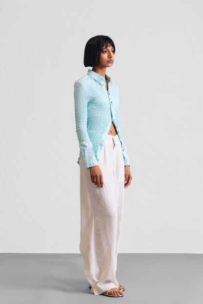 REWORKED CINCHED "BUTTONS" SHIRT