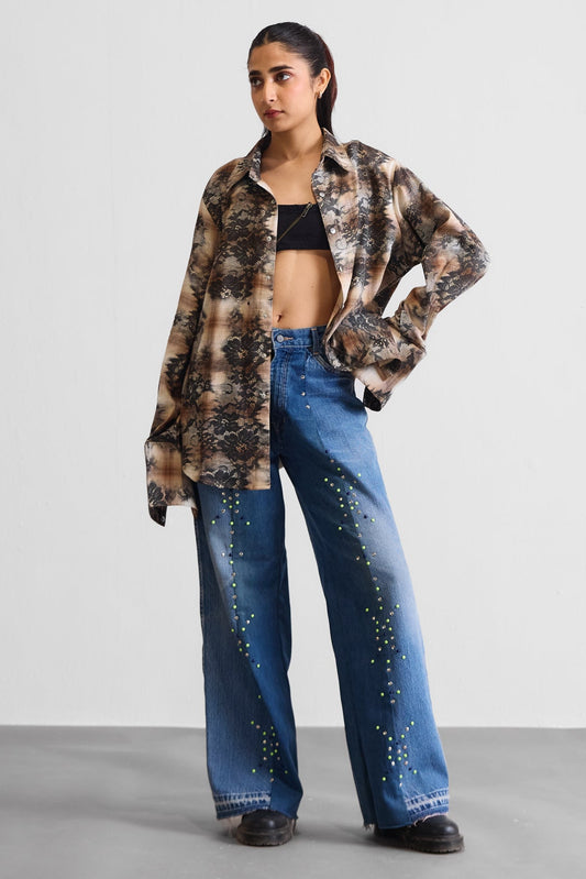 REWORKED DOUBLE PANEL HARDWARE JEANS