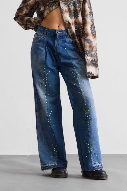 REWORKED DOUBLE PANEL HARDWARE JEANS