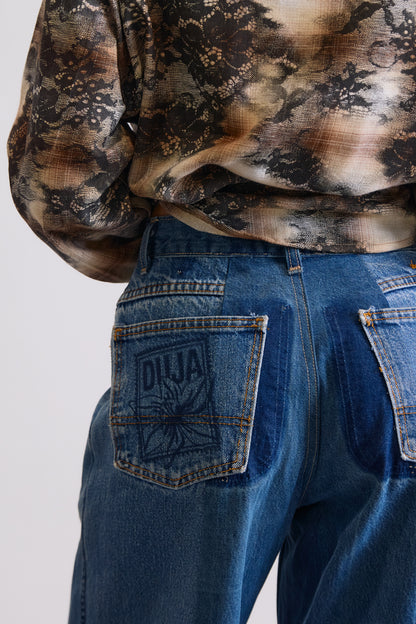 REWORKED DOUBLE PANEL HARDWARE JEANS