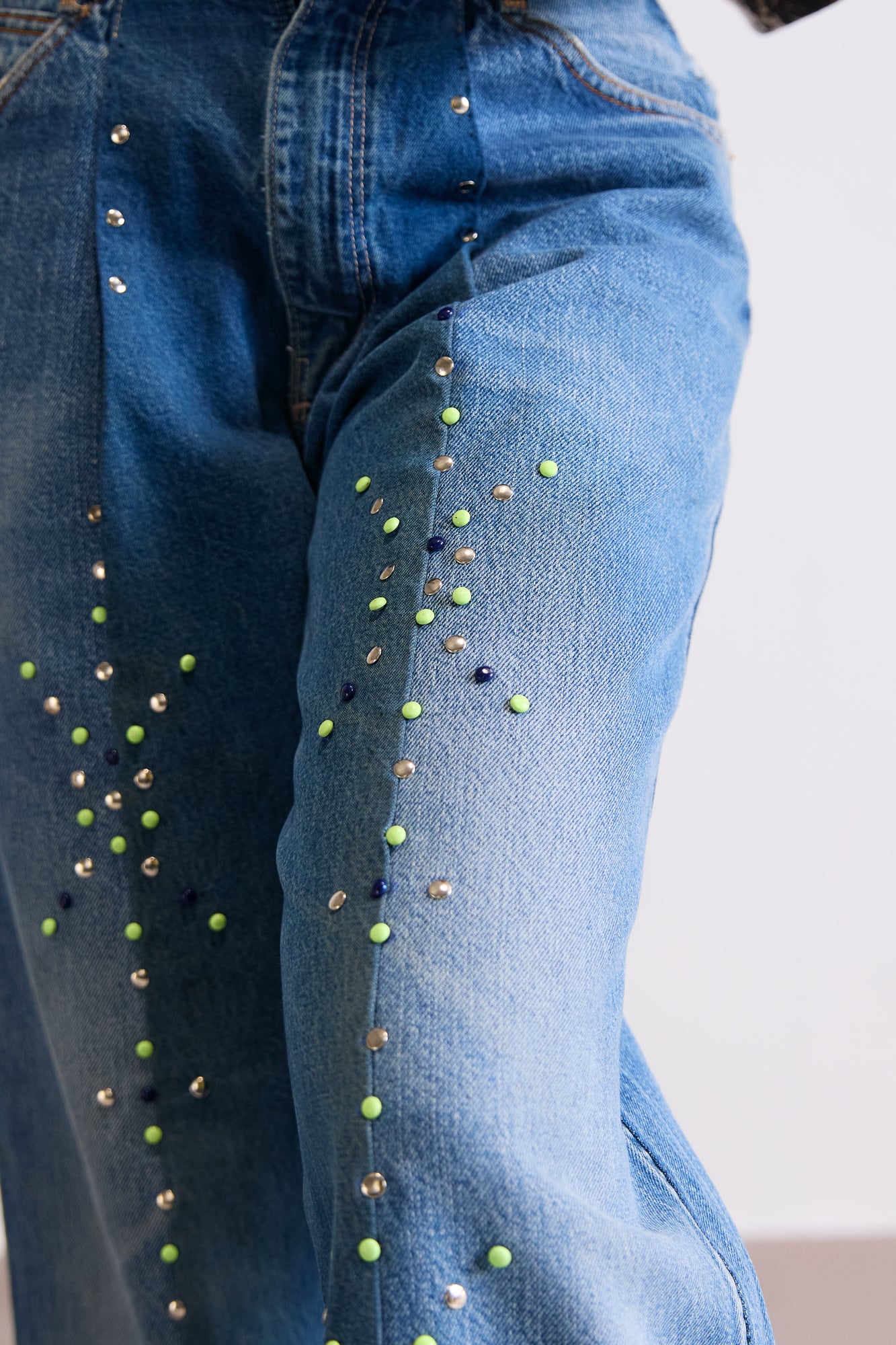 REWORKED DOUBLE PANEL HARDWARE JEANS