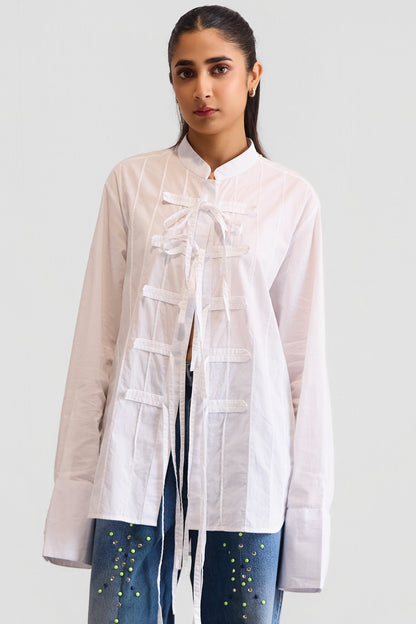 MAO TIED DUJA SHIRT - WHITE