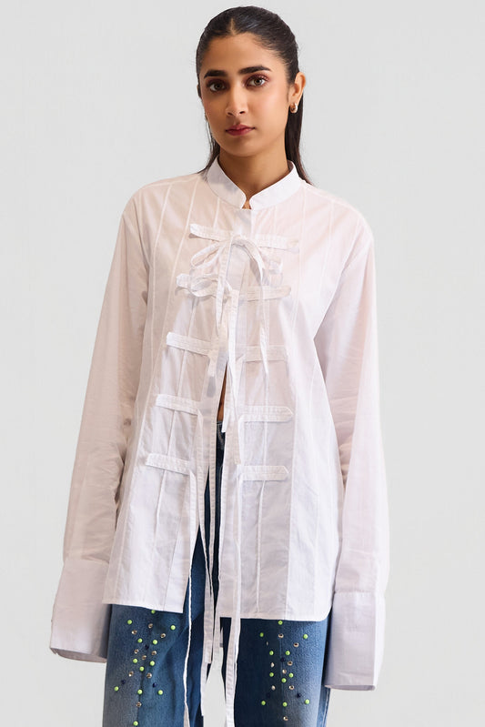 MAO TIED DUJA SHIRT - WHITE